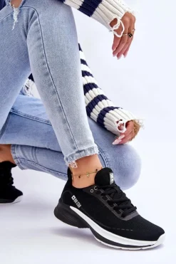 Damskie Big Star Shoes Lekkie Buty Sportowe Memory Foam System Big Star LL274327 Czarne