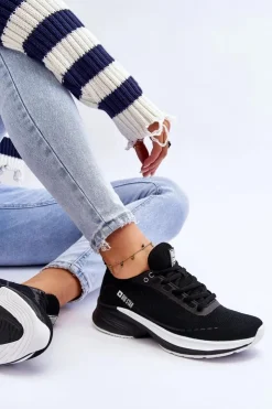 Damskie Big Star Shoes Lekkie Buty Sportowe Memory Foam System Big Star LL274327 Czarne