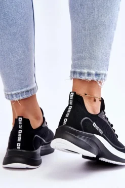 Damskie Big Star Shoes Lekkie Buty Sportowe Memory Foam System Big Star LL274327 Czarne