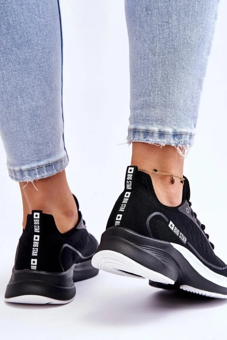 Damskie Big Star Shoes Lekkie Buty Sportowe Memory Foam System Big Star LL274327 Czarne