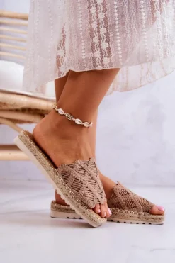 Sale Boto Lekkie Damskie Klapki Camel Polly