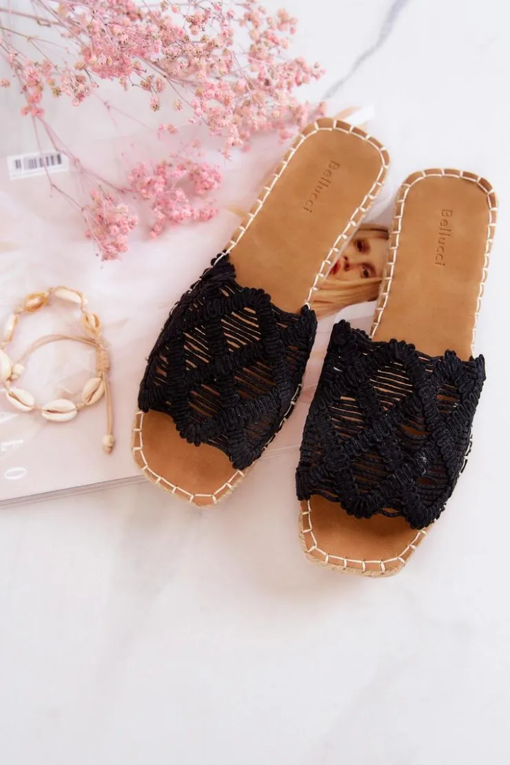 Damskie Boto Lekkie Damskie Klapki Czarne Polly