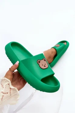 Boto Klapki Basenowe|Klapki Damskie Klasyczne*Lekkie Damskie Piankowe Klapki Z Misiem Zielone Lia