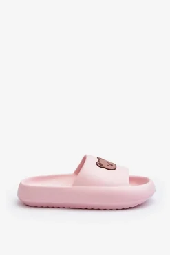 Damskie Boto Lekkie Damskie Piankowe Klapki Z Misiem Różowe Lia