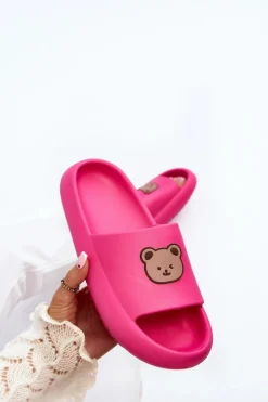 Boto Klapki Basenowe|Klapki Damskie Klasyczne*Lekkie Damskie Piankowe Klapki Z Misiem Fuksja Lia