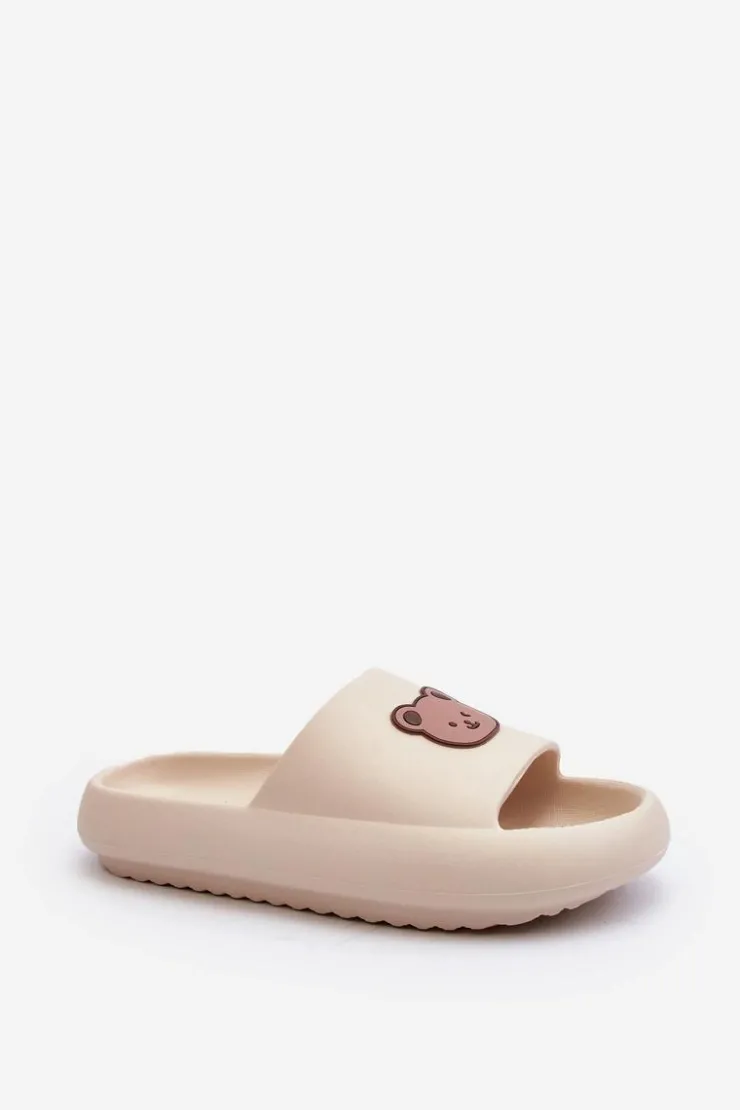 Damskie Boto Lekkie Damskie Piankowe Klapki Z Misiem Jasnobeżowe Lia