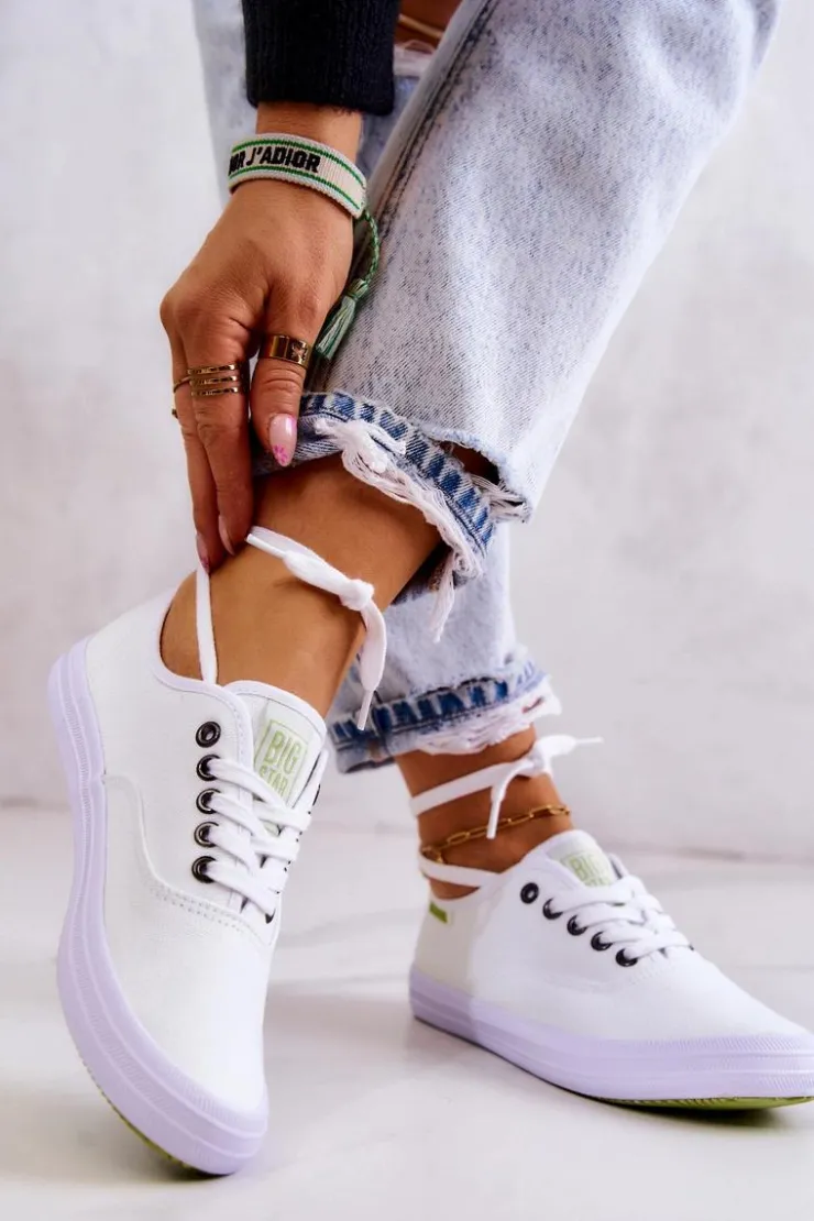 New Big Star Shoes Lekkie Damskie Tenisówki Big Star JJ274260 Białe