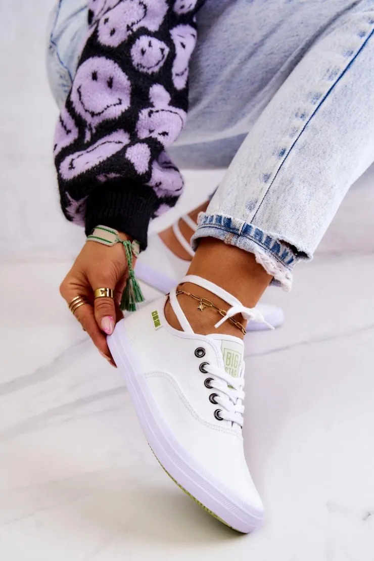 New Big Star Shoes Lekkie Damskie Tenisówki Big Star JJ274260 Białe