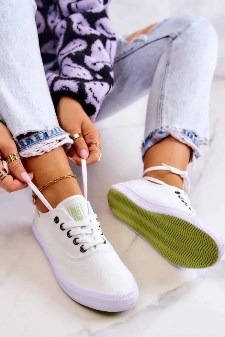 New Big Star Shoes Lekkie Damskie Tenisówki Big Star JJ274260 Białe