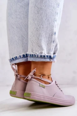 Damskie Big Star Shoes Lekkie Damskie Tenisówki Big Star JJ274264 Szare