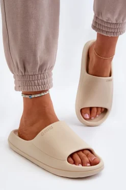 Big Star Shoes Klapki Damskie Big Star|Klapki Basenowe*Lekkie Klapki Damskie Big Star NN274A040 Beżowe Beżowy