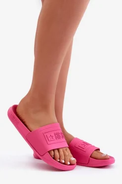 Big Star Shoes Klapki Damskie Big Star|Klapki Damskie Klasyczne*Lekkie Klapki Damskie Big Star OO274037 Fuksja Różowy