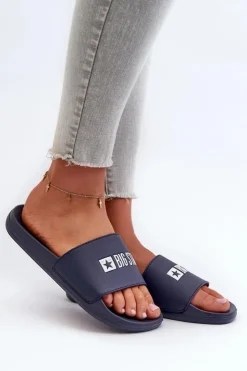 Best Big Star Shoes Lekkie Klapki Damskie Big Star NN274A658 Granatowe