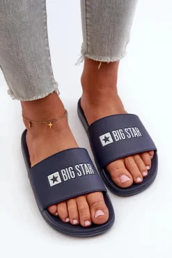 Best Big Star Shoes Lekkie Klapki Damskie Big Star NN274A658 Granatowe