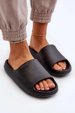 New Big Star Shoes Lekkie Klapki Damskie Big Star NN274A042 Czarne Czarny