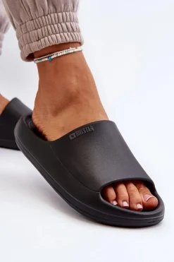 New Big Star Shoes Lekkie Klapki Damskie Big Star NN274A042 Czarne Czarny