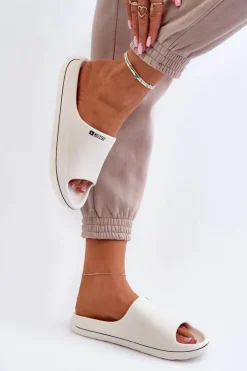 Big Star Shoes Klapki Damskie Big Star|Klapki Basenowe*Lekkie Klapki Damskie Big Star NN274A043 Białe Biały