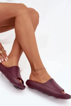 Damskie Big Star Shoes Lekkie Klapki Damskie Big Star SS274422 Bordowe