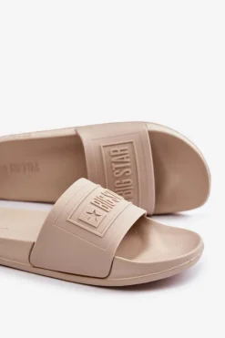 Damskie Big Star Shoes Lekkie Klapki Damskie Big Star OO274035 Beżowe