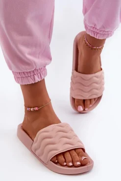 Evento Lekkie Klapki Damskie Na Basen Jasnoróżowe Beliordia Różowy