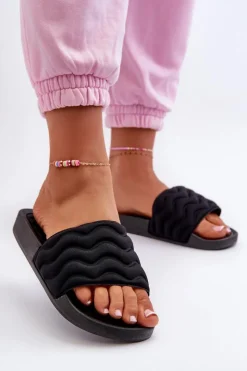 Damskie Evento Lekkie Klapki Damskie Na Basen Czarne Beliordia