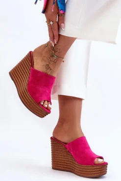 Damskie Boto Lekkie Klapki Na Masywnej Platformie Fuksja Good Vibe