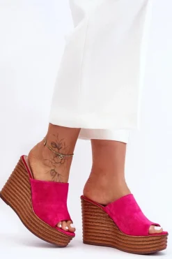 Damskie Boto Lekkie Klapki Na Masywnej Platformie Fuksja Good Vibe