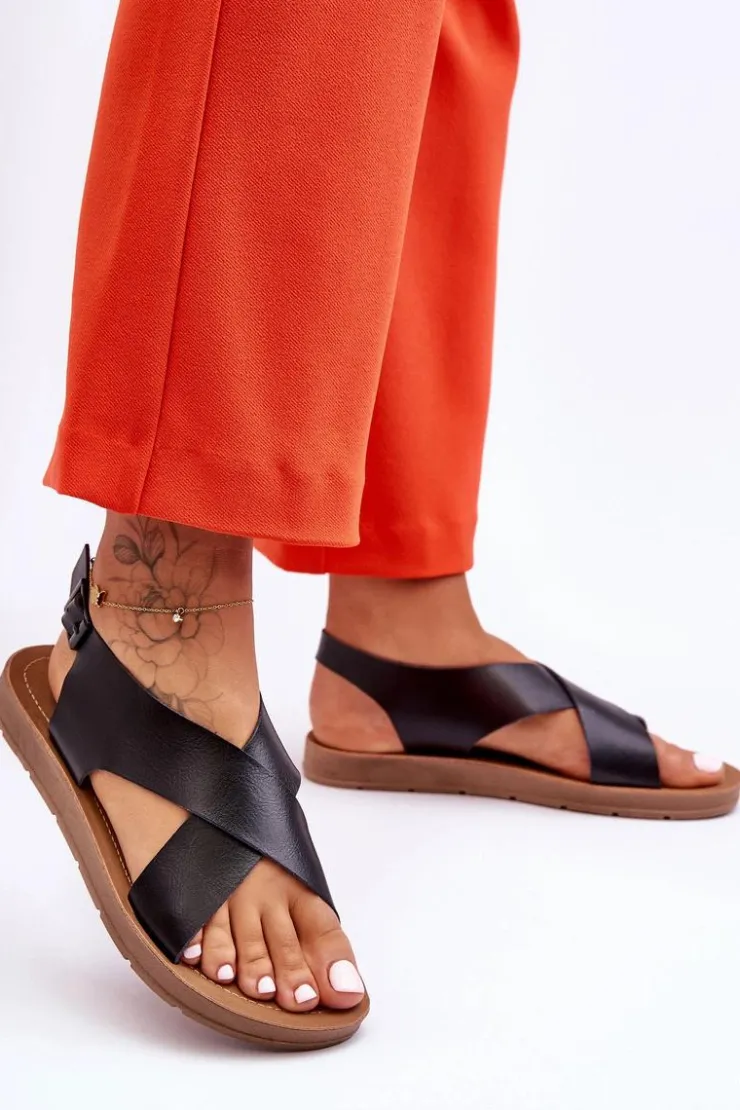 Damskie Boto Lekkie Klasyczne Sandały Damskie Czarne Lenny