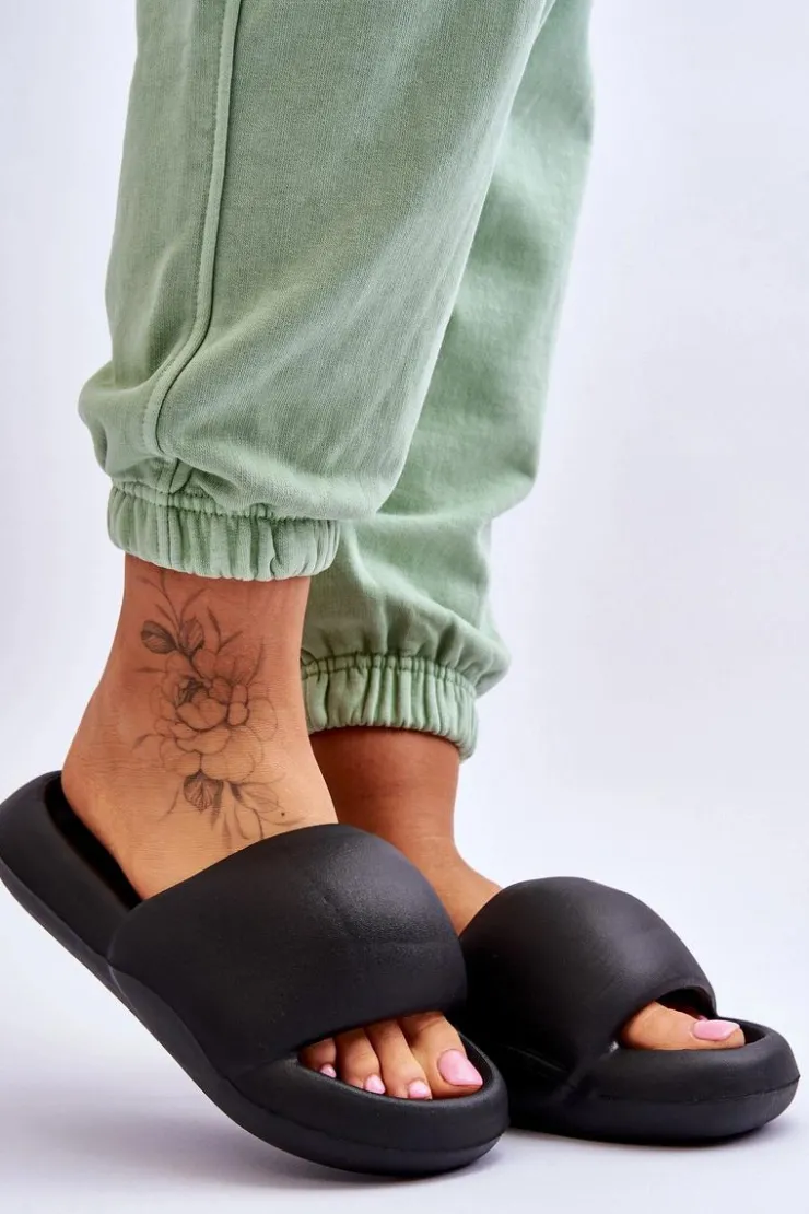 Online Boto Lekkie Piankowe Damskie Klapki Na Platformie Czarne Milton