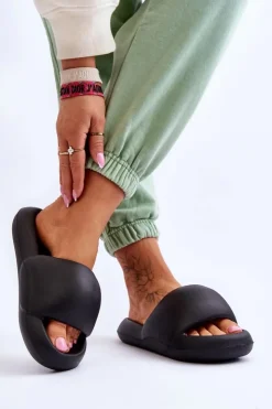 Online Boto Lekkie Piankowe Damskie Klapki Na Platformie Czarne Milton