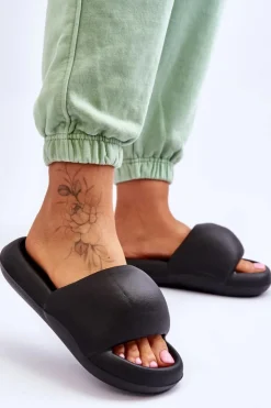 Online Boto Lekkie Piankowe Damskie Klapki Na Platformie Czarne Milton