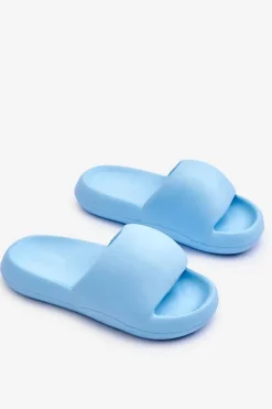 Online Boto Lekkie Piankowe Damskie Klapki Na Platformie Niebieskie Milton
