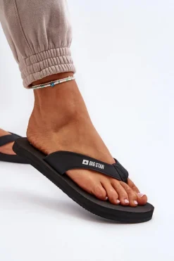 Big Star Shoes Klapki Sportowe|Klapki Damskie Big Star*Lekkie Piankowe Japonki Klapki Damskie Big Star NN274A718 Czarne