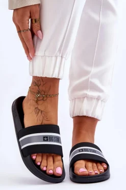 Big Star Shoes Klapki Damskie Big Star|Klapki Damskie Klasyczne*Lekkie Piankowe Klapki Big Star JJ274648 Czarne