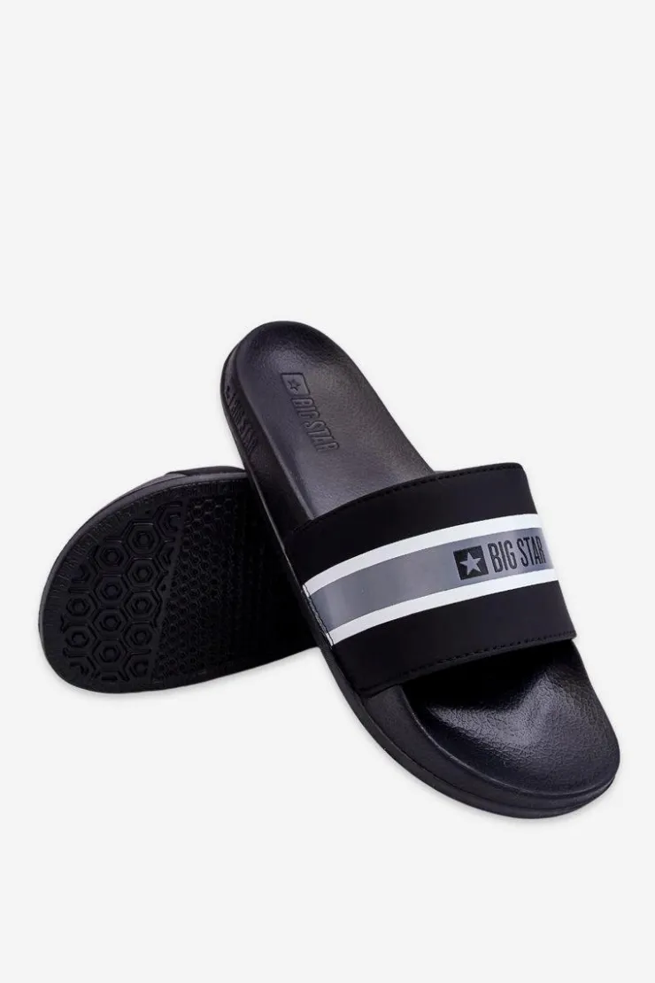 Big Star Shoes Klapki Damskie Big Star|Klapki Damskie Klasyczne*Lekkie Piankowe Klapki Big Star JJ274648 Czarne