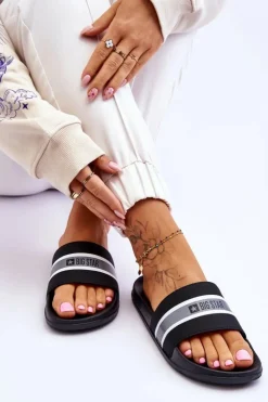 Big Star Shoes Klapki Damskie Big Star|Klapki Damskie Klasyczne*Lekkie Piankowe Klapki Big Star JJ274648 Czarne