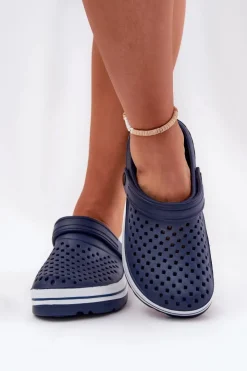 Damskie Evento Lekkie Piankowe Klapki Damskie Granatowe Ardanica