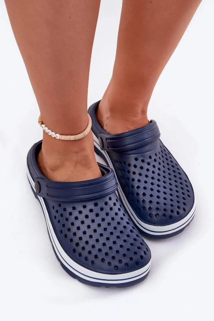 Damskie Evento Lekkie Piankowe Klapki Damskie Granatowe Ardanica