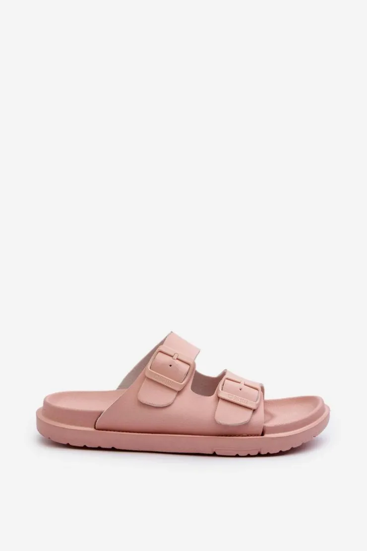 New Big Star Shoes Lekkie Piankowe Klapki Damskie Z Klamrami Big Star NN274A753 Różowe Różowy