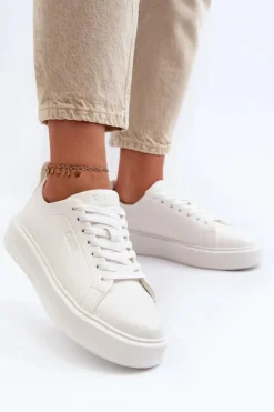 Damskie Big Star Shoes Lekkie Sneakersy Damskie Big Star NN274322 Memory Foam System Białe