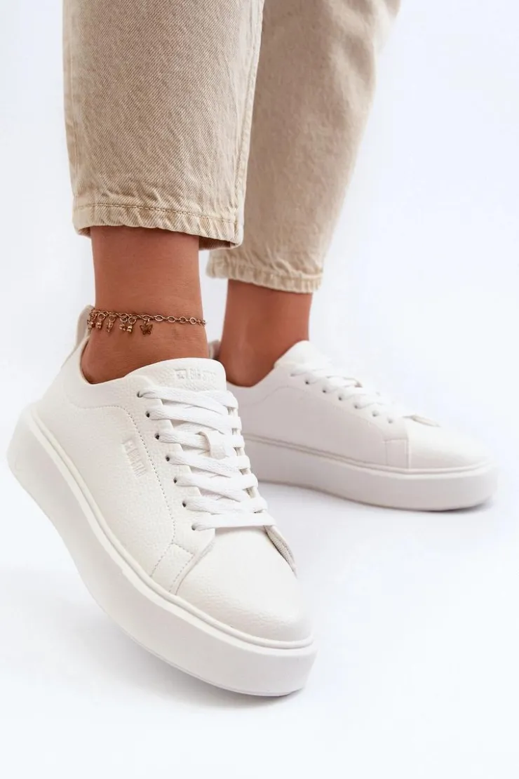 Damskie Big Star Shoes Lekkie Sneakersy Damskie Big Star NN274322 Memory Foam System Białe