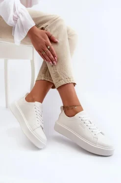 Damskie Big Star Shoes Lekkie Sneakersy Damskie Big Star NN274322 Memory Foam System Białe