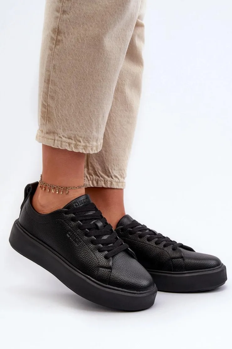 Damskie Big Star Shoes Lekkie Sneakersy Damskie Big Star NN274320 Memory Foam System Czarne