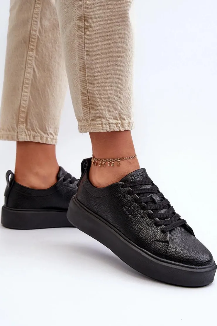 Damskie Big Star Shoes Lekkie Sneakersy Damskie Big Star NN274320 Memory Foam System Czarne