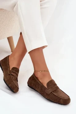 Damskie Boto Loafersy Mokasyny Damskie Płaskie Ciemnozielone Roseline