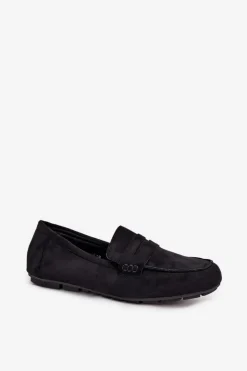 Boto Loafersy Damskie|Mokasyny Damskie Zamszowe*Loafersy Mokasyny Damskie Płaskie Czarne Roseline Czarny