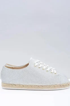 Online Boto Lu Boo | Srebrne Brokatowe Lniane Espadryle Fairy