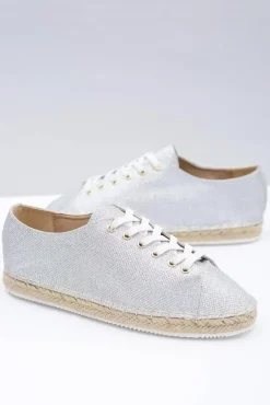 Online Boto Lu Boo | Srebrne Brokatowe Lniane Espadryle Fairy