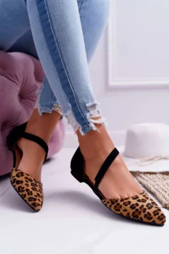 Outlet Boto Lu Boo Baleriny W Szpic Zamsz Leopard Carana