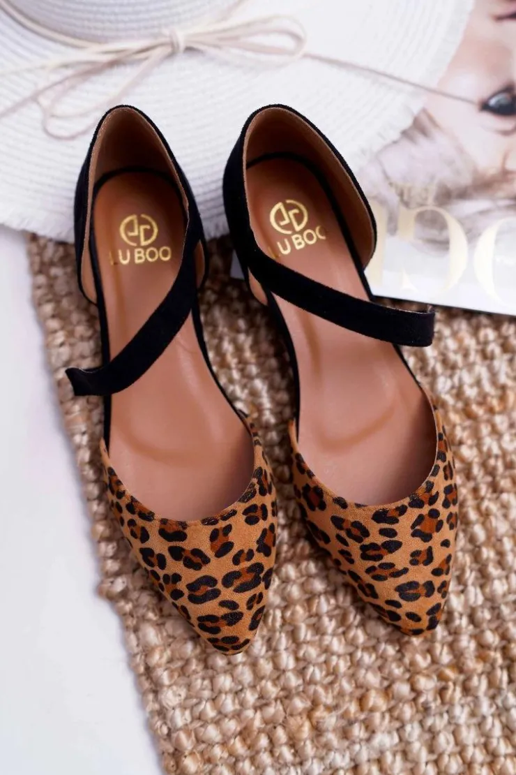 Outlet Boto Lu Boo Baleriny W Szpic Zamsz Leopard Carana